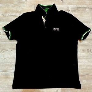 Hugo Boss green and black polo shirt